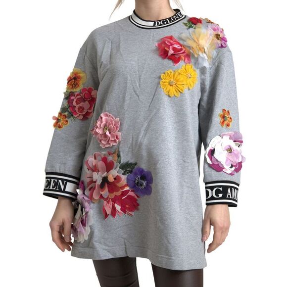 Dolce & Gabbana Gray Long Sleeves Crew Neck Pullover Sweater main image 1